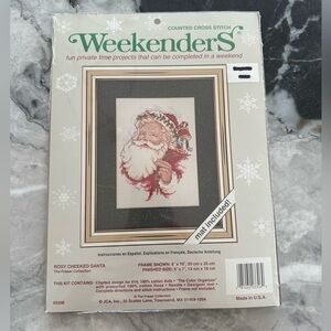 Weekenders Rosy Cheeked Santa Counted Cross Stitch Kit NWT